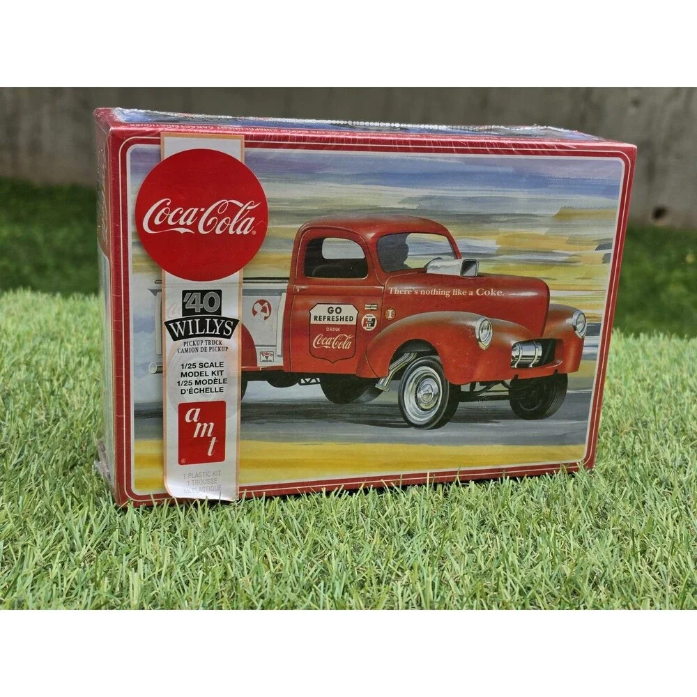 AMT 1940 Willys Pickup Coke Plastic Model Truck Kit #1145 1/25 New Sealed*Rip In